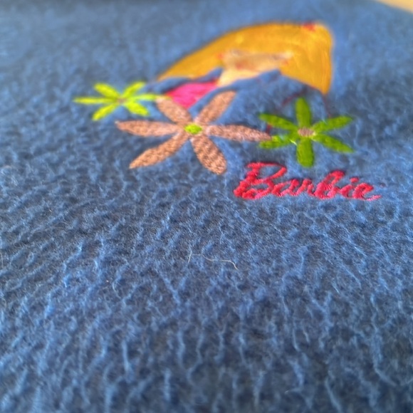 Barbie 💕 Mattel Vintage Authentic Doll Blue Fleece Blanket 46”x63” GUC 💙🩵💕 - Picture 12 of 14